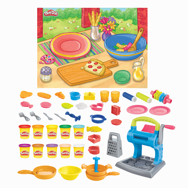 Play-Doh Pasta Dinner Playset, Kitchen Playset with 35+ Play Kitchen Accessories