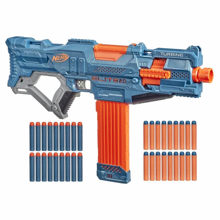 Nerf Elite 2.0 Turbine CS-18 Motorized Blaster, 36 Nerf Darts, 18-Dart Clip, Built-In Customizing Capabilities