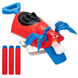 Marvel Mech Strike Mechasaurs Spider-Man Arachno Blaster, NERF Blaster with 3 Darts