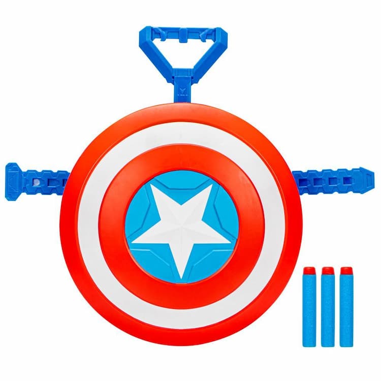 Marvel Mech Strike Mechasaurs Captain America Redwing, NERF Blaster with 3 Darts