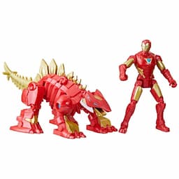 Marvel Mech Strike Mechasaurs Iron Man (4”) with Iron Stomper Mechasaur Action Figures