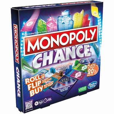 Monopoly Chance, jeu de plateau Monopoly rapide, environ 20 min., à partir de 8 ans