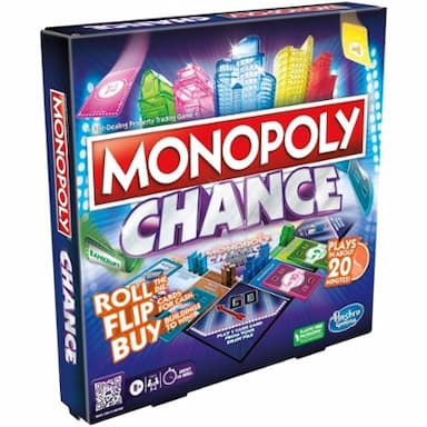 Monopoly Chance Board Game, Fast-Paced Monopoly Game, 20 Min. Average, Ages 8+