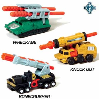 LAND MILITARY MINI-CON TEAM - WRECKAGE, KNOCK OUT and BONECRUSHER figures