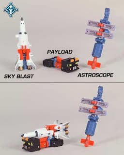 SPACE MINI-CON TEAM- SKY BLAST, PAYLOAD, AND ASTROSCOPE figures