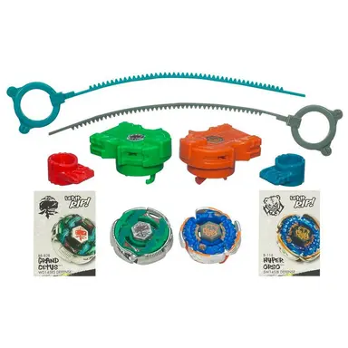 BEYBLADE METAL MASTERS AQUA SWORD STRIKE 2-Pack: BB-82B GRAND CETUS WD145RS Defense vs. B-116 HYPER ORSO SW145JB Defense