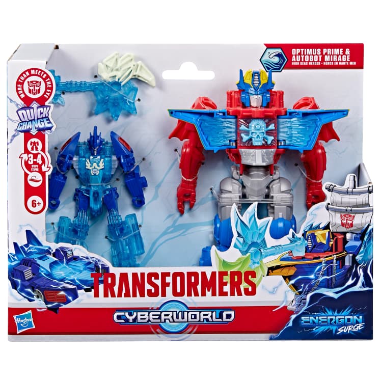 Transformers Toys CYBERWORLD Optimus Prime & Autobot Mirage High Seas Heroes Figures