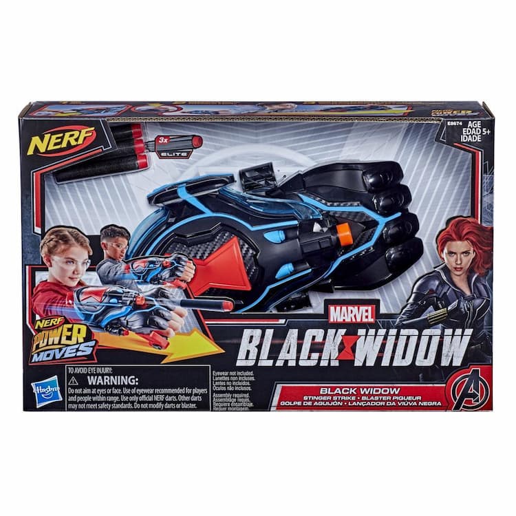 NERF Power Moves Marvel Black Widow Stinger Strike NERF Dart-Launching Roleplay Toy for Kids, Toys for Kids Ages 5 and Up