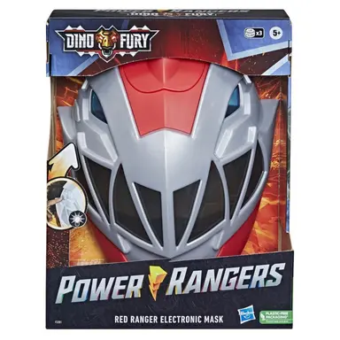 Power Rangers Dino Fury Red Ranger Electronic Mask Roleplay Toy for Costume and Dress Up