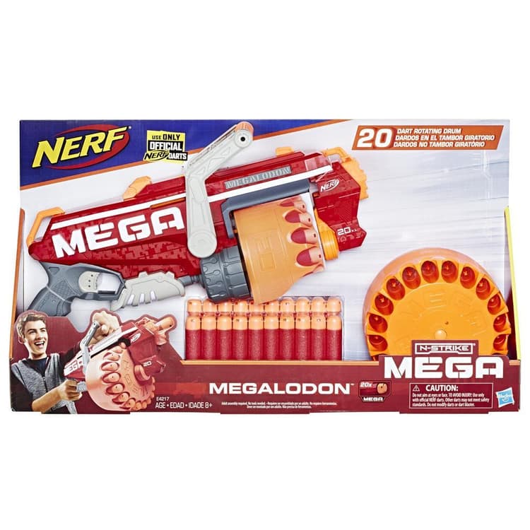Megalodon Nerf N-Strike Mega Toy Blaster with 20 Official Nerf Mega Whistler Darts