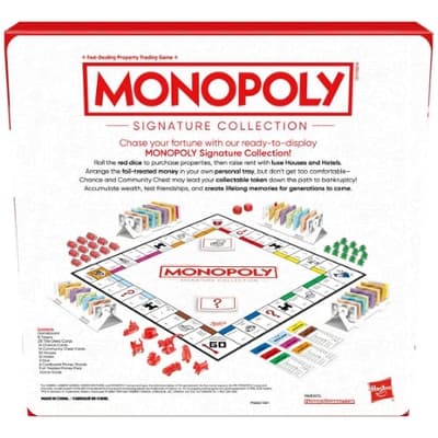 Monopoly Signature Collection Family Board Game for 2 to 6 Players, Premium Packaging and Components, Game for Ages 8+