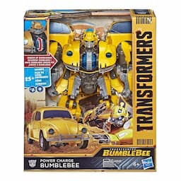 Transformers: Bumblebee Movie Toys, Power Charge Bumblebee Action Figure - Lights and Sounds, 10.5-inch