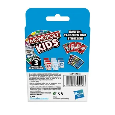 Monopoly Bid Game, Quick-Playing Card Game For Families and Kids Ages 7 and Up