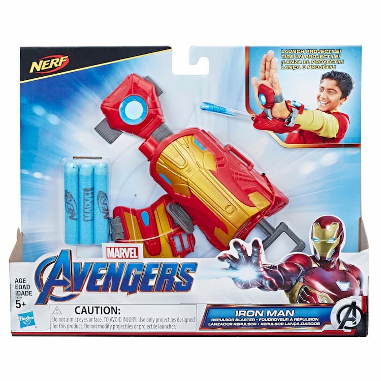 Marvel Avengers Iron Man Blast Repulsor Gauntlet with Nerf Darts for Costume and Role Play
