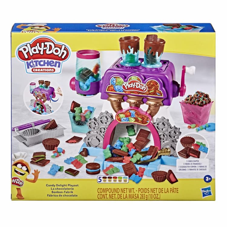 Play-Doh Kitchen Creations Candy Delight Playset with 5 Non-Toxic Play-Doh Cans  