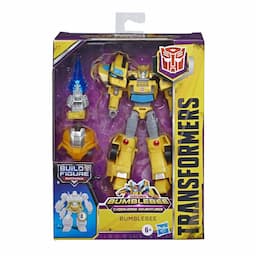 Transformers Toys Cyberverse Deluxe Class Bumblebee Action Figure, Sting Shot Attack Move, Build-A-Figure Piece, 5-inch