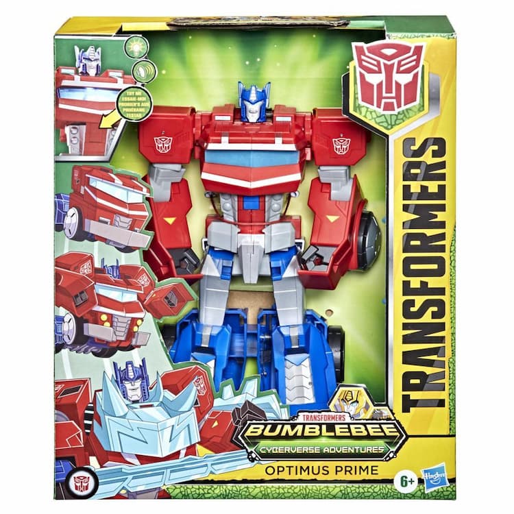 Transformers Toys Bumblebee Cyberverse Adventures Dinobots Unite Roll N’ Change Optimus Prime Action Figure, 6 and Up, 10-inch