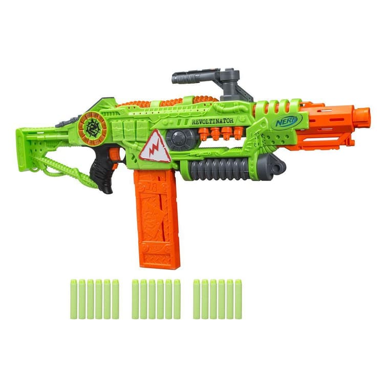 Revoltinator Nerf Zombie Strike Toy Blaster with Motorized Lights Sounds and 18 Official Nerf Darts For Kids, Teens, and Adults