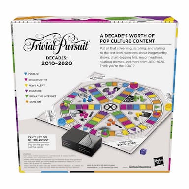 Trivial Pursuit Decades 2010 to 2020 Board Game for Adults and Teens, Pop Culture Trivia Game, Ages 16 and Up