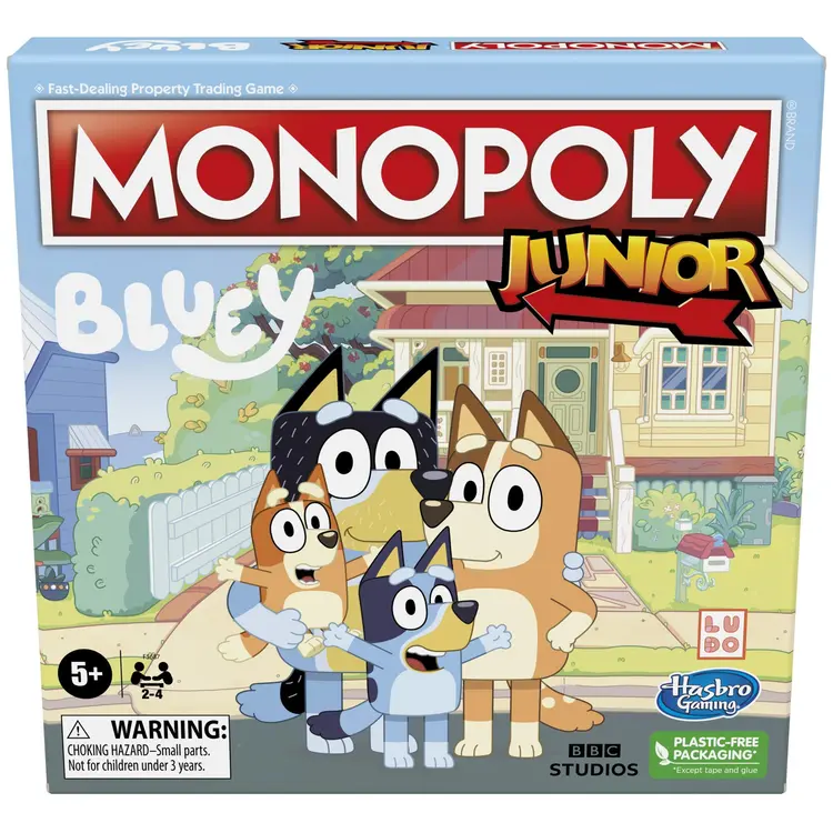 Monopoly Junior: Bluey Edition Board Game for Kids Ages 5 and Up