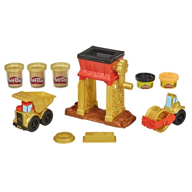Play-Doh Gold Collection Dig 'n Gold Playset with 5 Non-Toxic Play-Doh Cans Including Gold Colored Compound