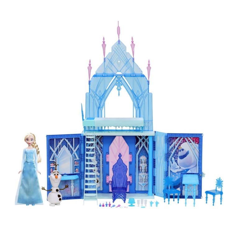 Disney's Frozen Elsa's Fold and Go Ice Palace, Elsa and Olaf Dolls, Castle Playset, Toy for Kids Ages 3 and Up