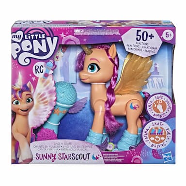 My Little Pony: A New Generation Movie Sing 'N Skate Sunny Starscout - 9-Inch Remote Control Toy, 50 Reactions, Lights and Music