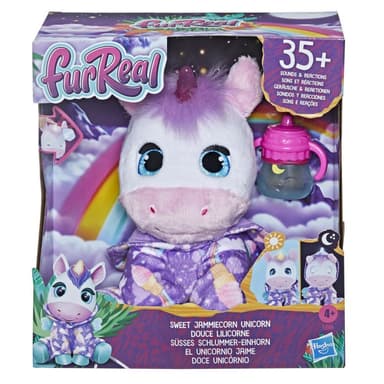 furReal Sweet Jammiecorn Unicorn Interactive Plush Toy, Light-Up Toy, 30+ Sounds and Reactions, Ages 4 and Up