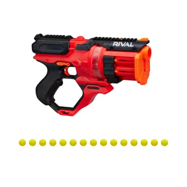 Nerf Rival Roundhouse XX-1500 Red Blaster -- Clear Rotating Chamber -- 5 Integrated Magazines, 15 Nerf Rival Rounds