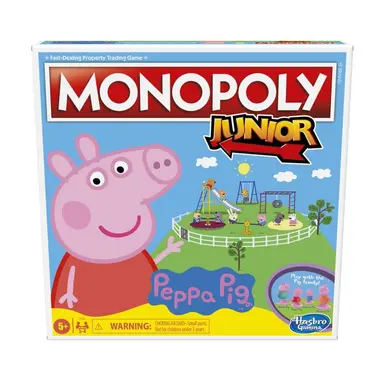 Monopoly Junior: Peppa Pig Edition Board Game for 2-4 Players, For Kids Ages 5 and Up