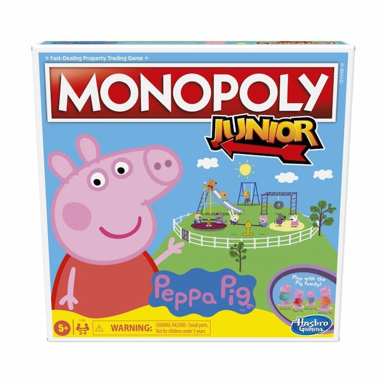 Monopoly Junior: Peppa Pig Edition Board Game for 2-4 Players, For Kids Ages 5 and Up