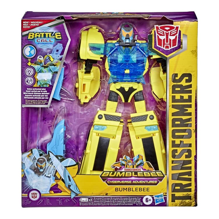 Transformers Bumblebee Cyberverse Adventures Battle Call Officer Class Bumblebee, Voice Activated Lights, and Sounds