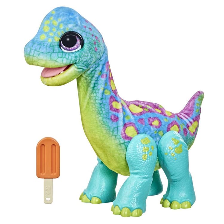furReal Snackin’ Sam the Bronto Interactive Animatronic Plush Toy, Ages 4 and up