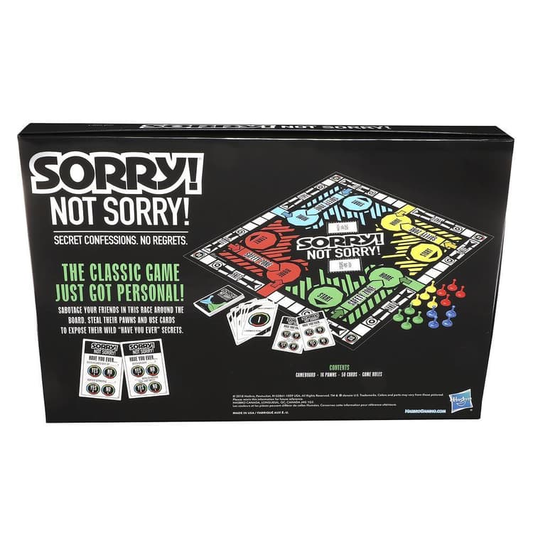 Sorry! Not Sorry! Adult Party Board Game Parody of the Classic Sorry! Game