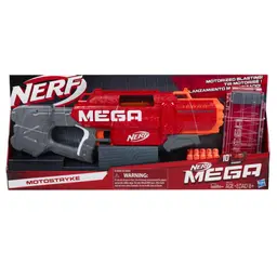 Nerf Mega Motostryke Motorized 10-Dart Blaster, 10 Official Nerf Mega Darts, 10-Dart Clip -- For Kids, Teens, Adults