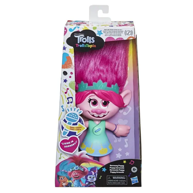 DreamWorks TrollsTopia Harmony Poppy Singing and Talking Doll, Musical Toy for Kids 4 Years Old and Up