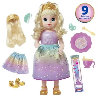 Baby Alive Princess Ellie Grows Up! Doll, 18-Inch Growing Talking Baby Doll Toy for Kids Ages 3 and Up, Blonde Hair