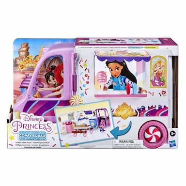 Disney Princess Comfy Squad Sweet Treats Truck, Vehicle Playset with 16 Accessories, Toy for Girls 5 Years Old and Up