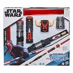 Star Wars Lightsaber Forge Darth Maul Double-Bladed Electronic Red Lightsaber Roleplay Toy, Kids Ages 4 and Up