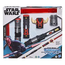 Star Wars Lightsaber Forge Darth Maul Double-Bladed Electronic Red Lightsaber Roleplay Toy, Kids Ages 4 and Up
