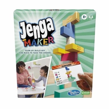 Jenga Maker, Genuine Hardwood Blocks, Stacking Tower Game, Game for Kids Ages 8 and Up, Game for 2-6 Players