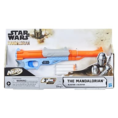 Nerf Star Wars Blaster -- The Mandalorian -- Fires Darts, Breech Load, Priming Slide, Includes 3 Nerf Elite Darts