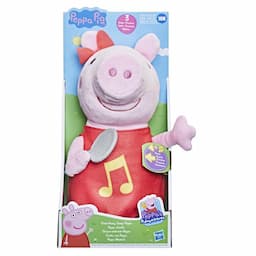 Peppa Pig Oink-Along Songs Peppa Singing Plush Doll with Sparkly Red Dress and Bow, Sings 3 Songs, Ages 3 and up
