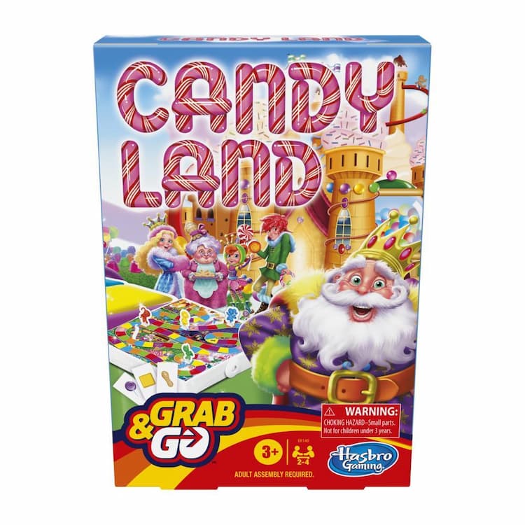 Grab and Go Candy Land Game, Portable Travel Game for Kids Ages 3 and Up