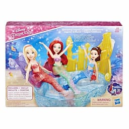 Disney Princess Sparkling Lagoon Playset with Slide and Seashell Seat, Inspired by The Little Mermaid, Toy for 3 Year Olds and Up