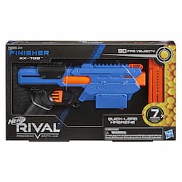 Nerf Rival Finisher XX-700 Blaster -- Quick-Load Magazine, Spring Action, 7 Nerf Rival Rounds -- Team Blue