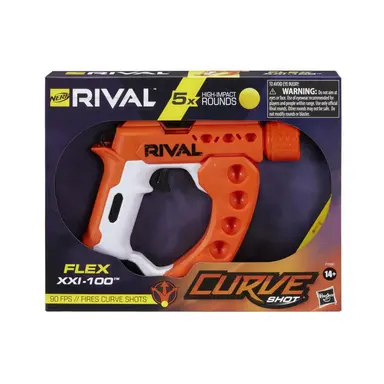 Nerf Rival Curve Shot -- Flex XXI-100 Blaster -- Fire Rounds to Curve Left, Right, Downward or Fire Straight