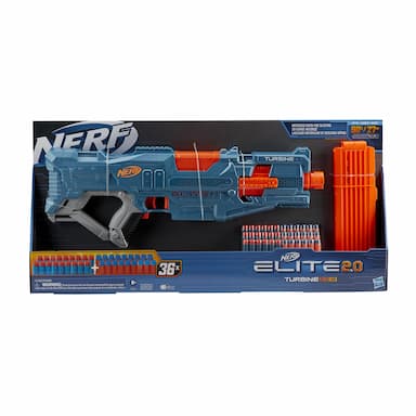 Nerf Elite 2.0 Turbine CS-18 Motorized Blaster, 36 Nerf Darts, 18-Dart Clip, Built-In Customizing Capabilities
