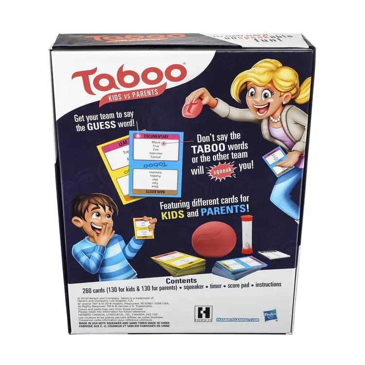 Taboo Kids vs. Parents Family Board Game Ages 8 and Up