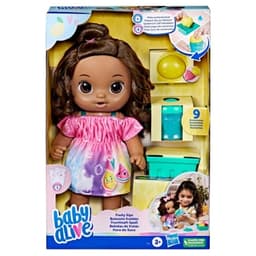 Baby Alive Fruity Sips Doll, Lemon, Pretend Juicer Baby Doll Set, Kids 3 and Up, Brown Hair